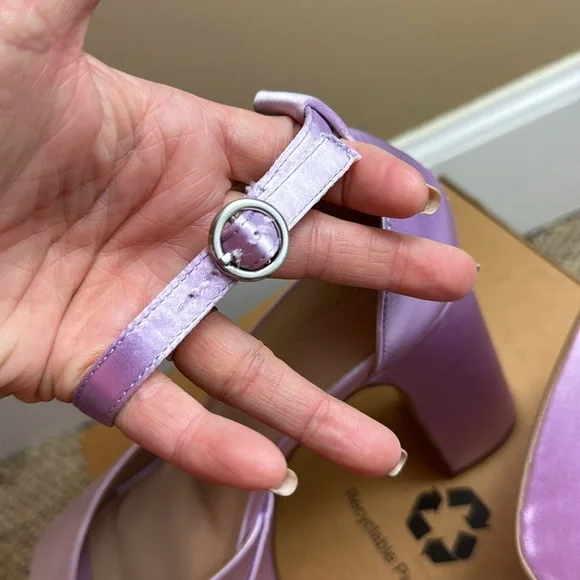 The Drop Women's Hamalie Platform Sandal, Lavender Satin, Size 9 - Picture 13 of 16